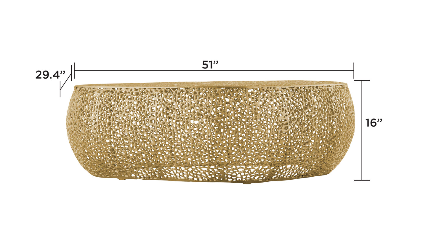 COFFEE TABLE OVAL-GOLD