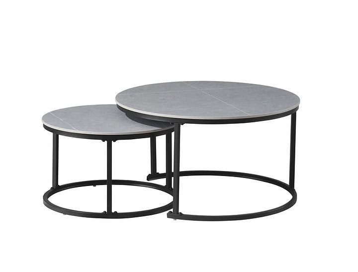 Armani Grey Marble Top With Black Steel Base