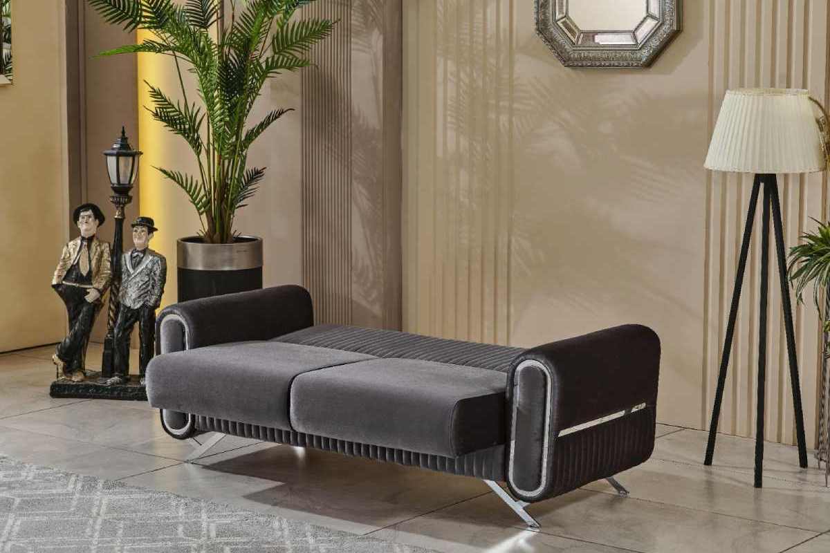 Royal Dark Gray & Beige Sofa Set