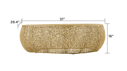 COFFEE TABLE OVAL-GOLD