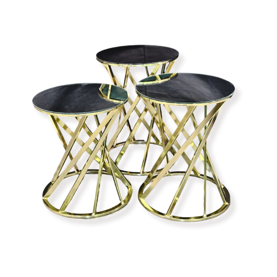 Mirror Top Coffee Table with Gold Legs