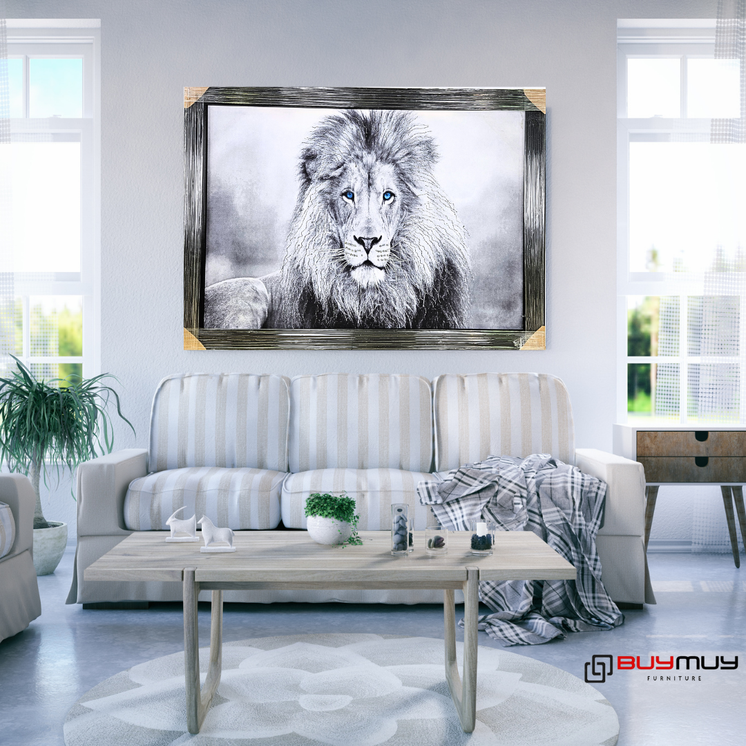 Lion theme sparkle painting with frame