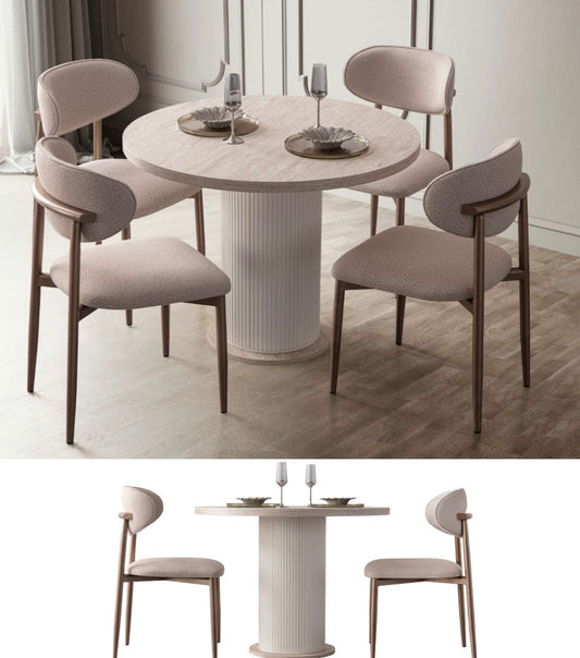 Travertine Design Oval Dining Table