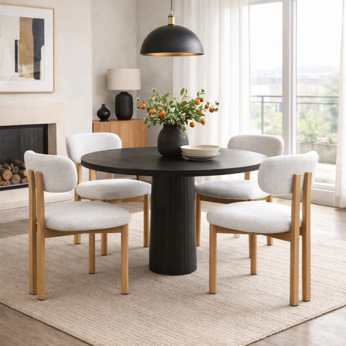 Oak / Ivory Dining Chair