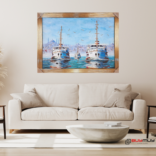 Istanbul theme painting with sparkle and frame