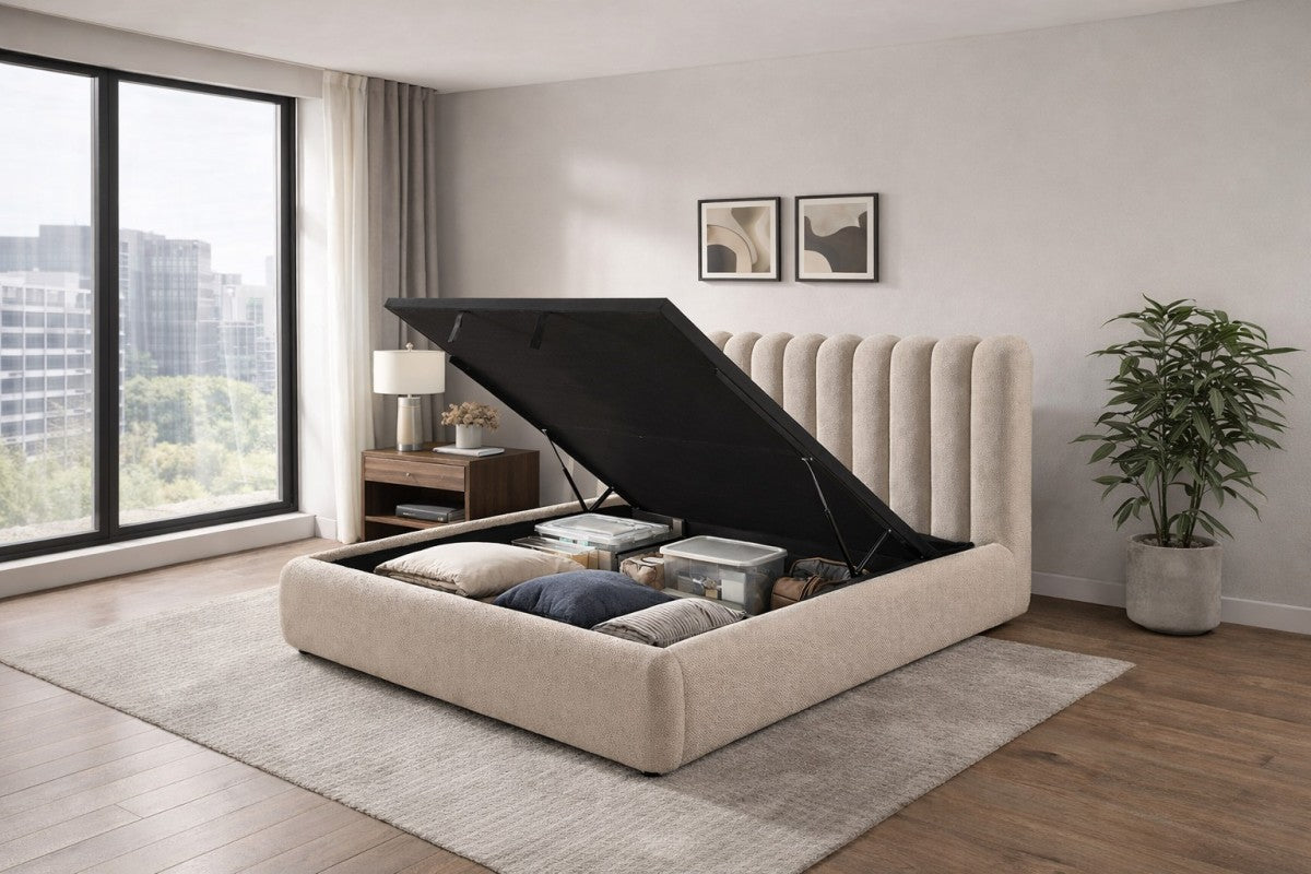Modern Upholstered Lift Storage Bed