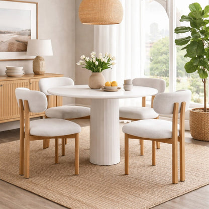 Oak / Ivory Dining Chair