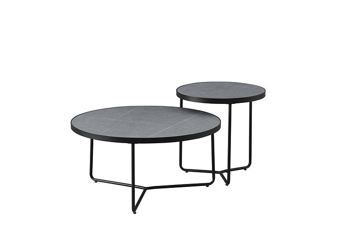 Grey Marble Top With Black Steel Base