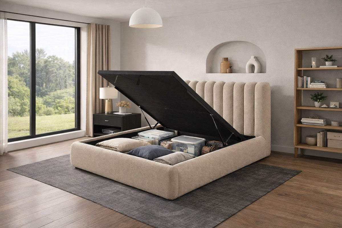 Modern Upholstered Lift Storage Bed