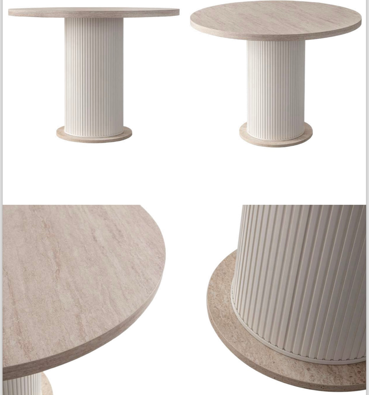 Travertine Design Oval Dining Table
