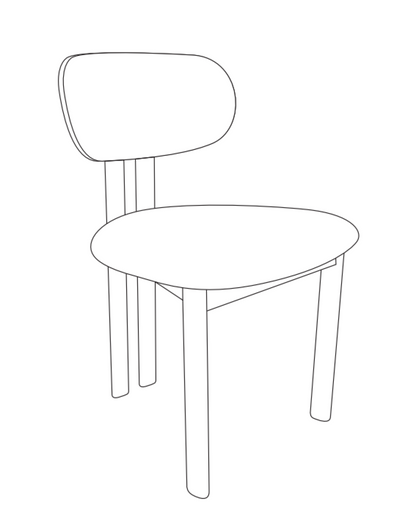 Oak / Ivory Dining Chair