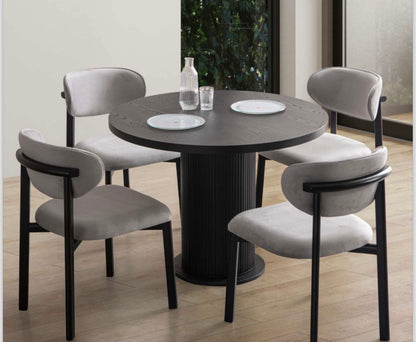 Black Round Dining Table - 4 people