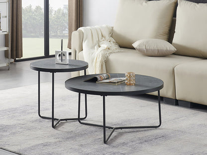 Grey Marble Top With Black Steel Base