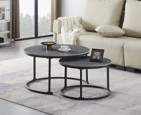 Armani Grey Marble Top With Black Steel Base