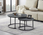 Armani Grey Marble Top With Black Steel Base