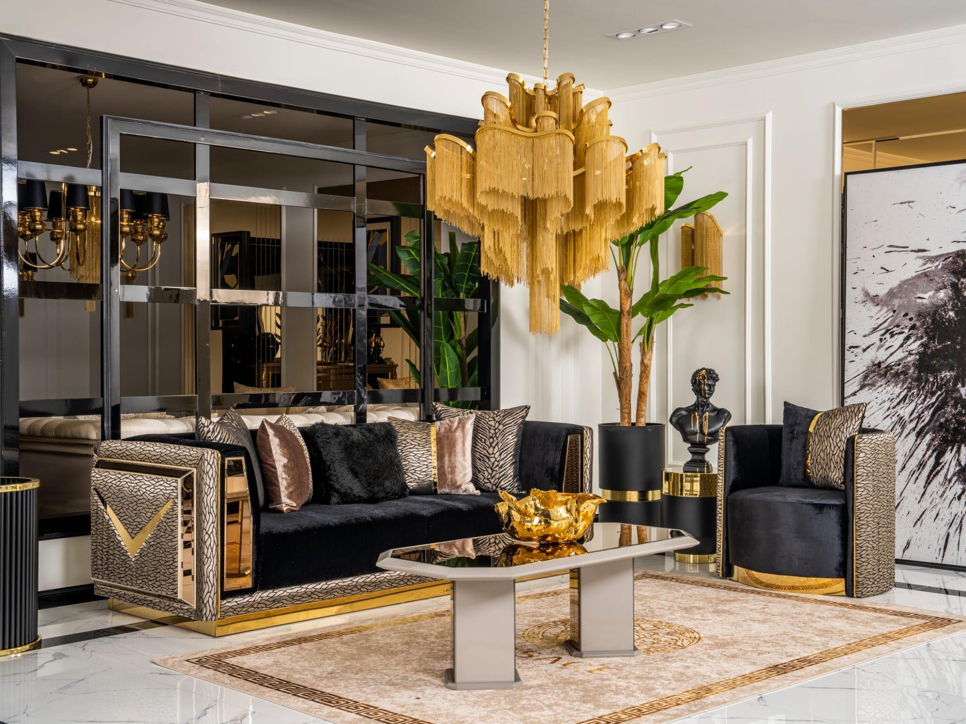 Black And Gold Living Room Furniture: Elegant Design Ideas