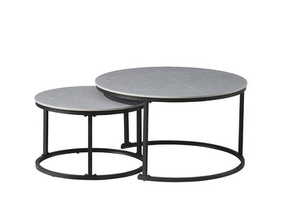 Armani Grey Marble Top With Black Steel Base