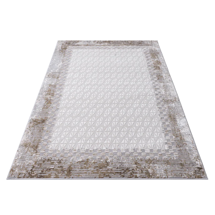 Geometric Beige Rug 5'X8'