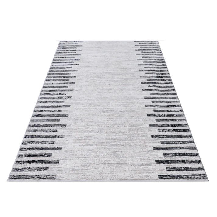 Grey Striped Rug 5'X8'