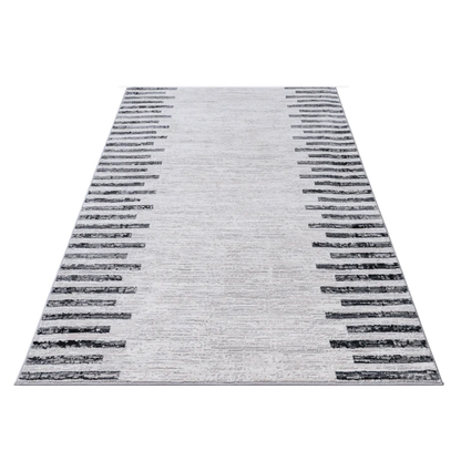 Grey Striped Rug 5'X8'