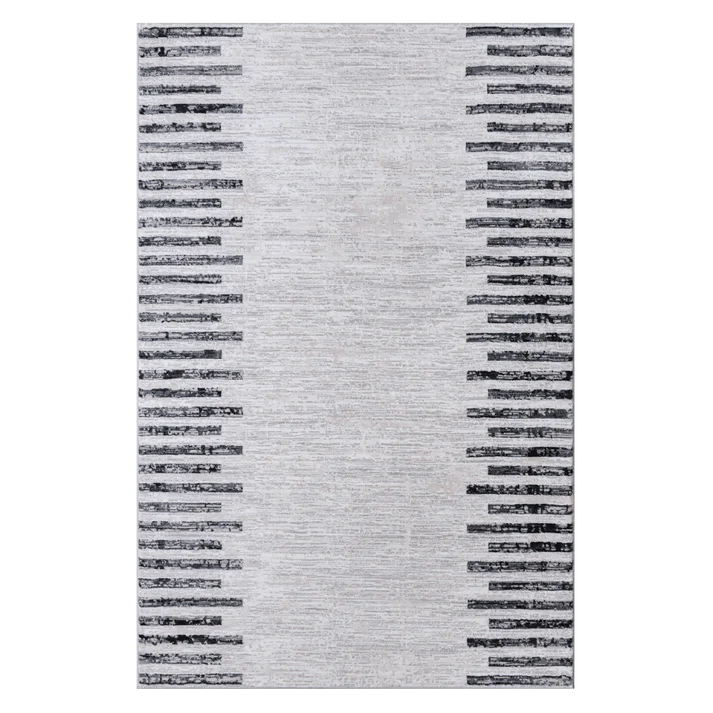 Grey Striped Rug 5'X8'