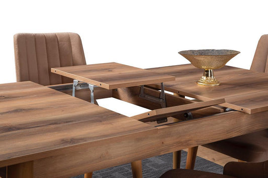 Lagging extantable dining table