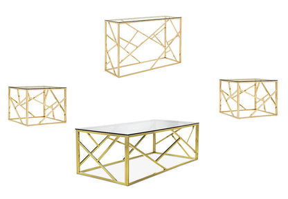 Gold Glass Coffee Table Set