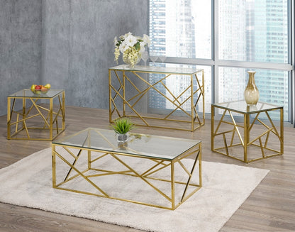 Gold Glass Coffee Table Set