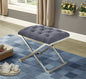 Grey Velvet Footstool