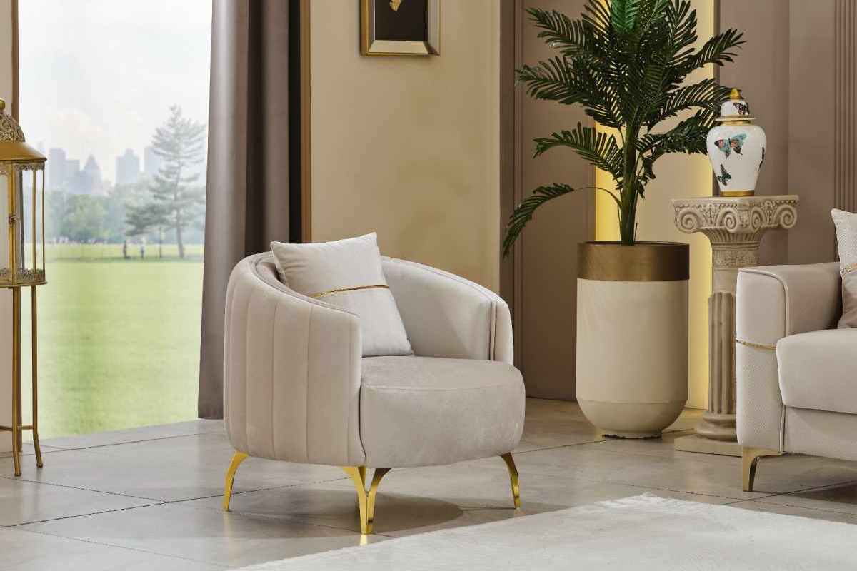 Clara Beige Sofa Set (3 seater -2 seater -1 seater )