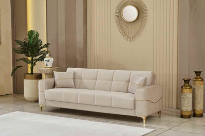 Clara Beige Sofa Set (3 seater -2 seater -1 seater )