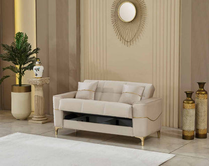 Clara Beige Sofa Set (3 seater -2 seater -1 seater )