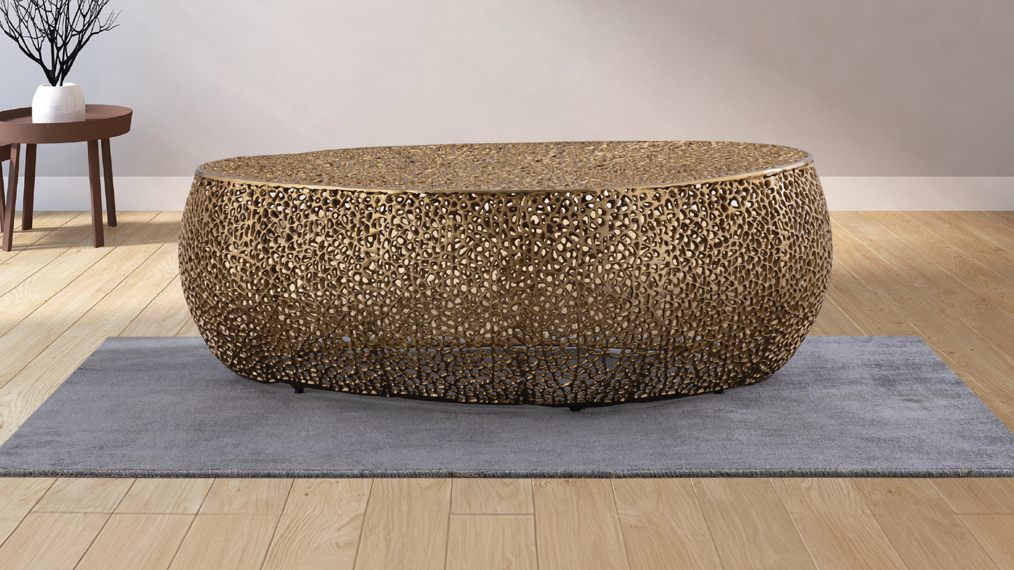 COFFEE TABLE OVAL-GOLD