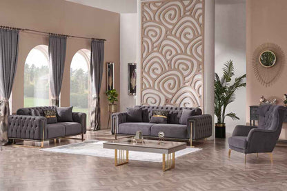 Dreams Beige & Gold Sofa Set