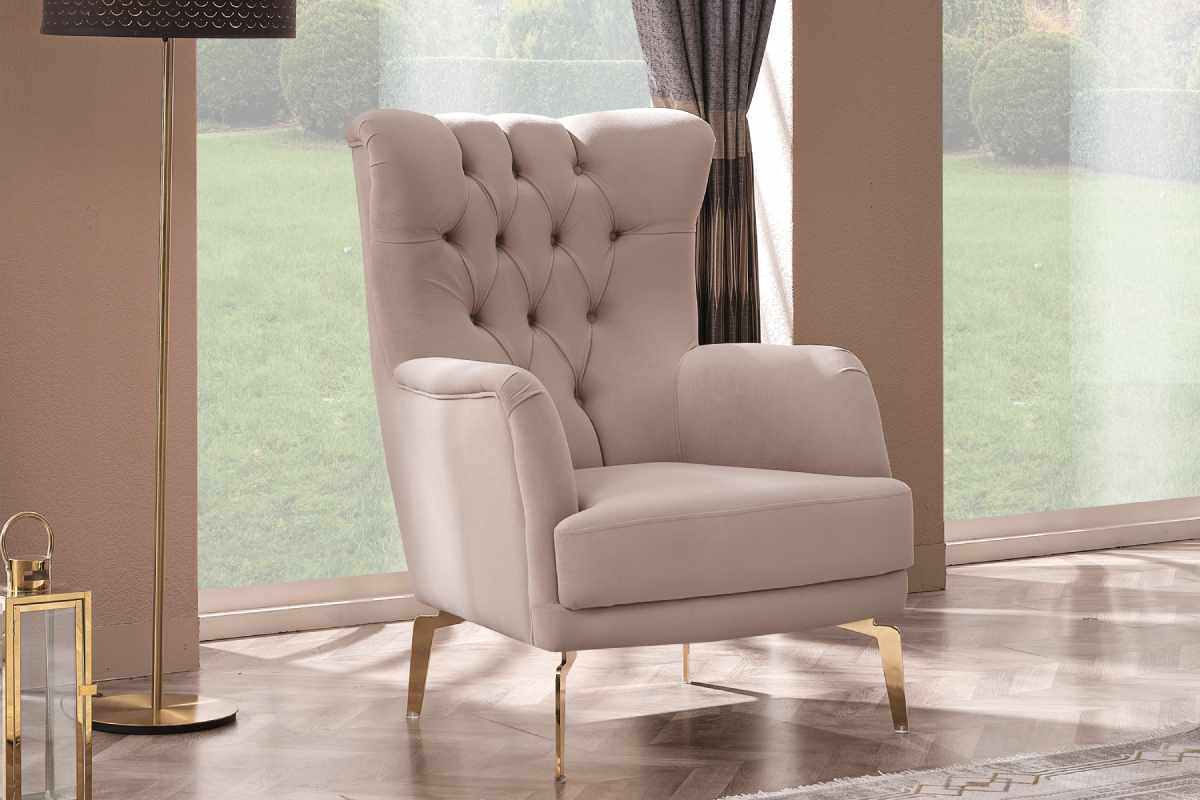 Dreams Beige & Gold Sofa Set