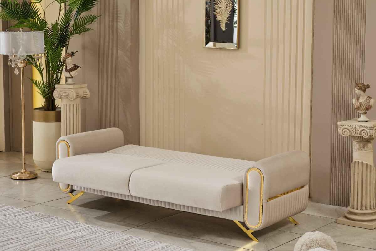 Royal Dark Gray & Beige Sofa Set