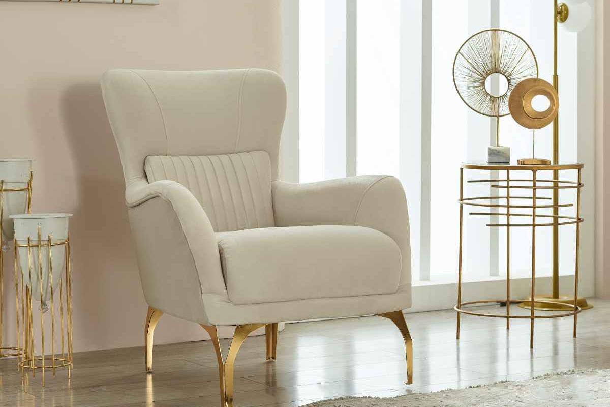 Royal Dark Gray & Beige Sofa Set