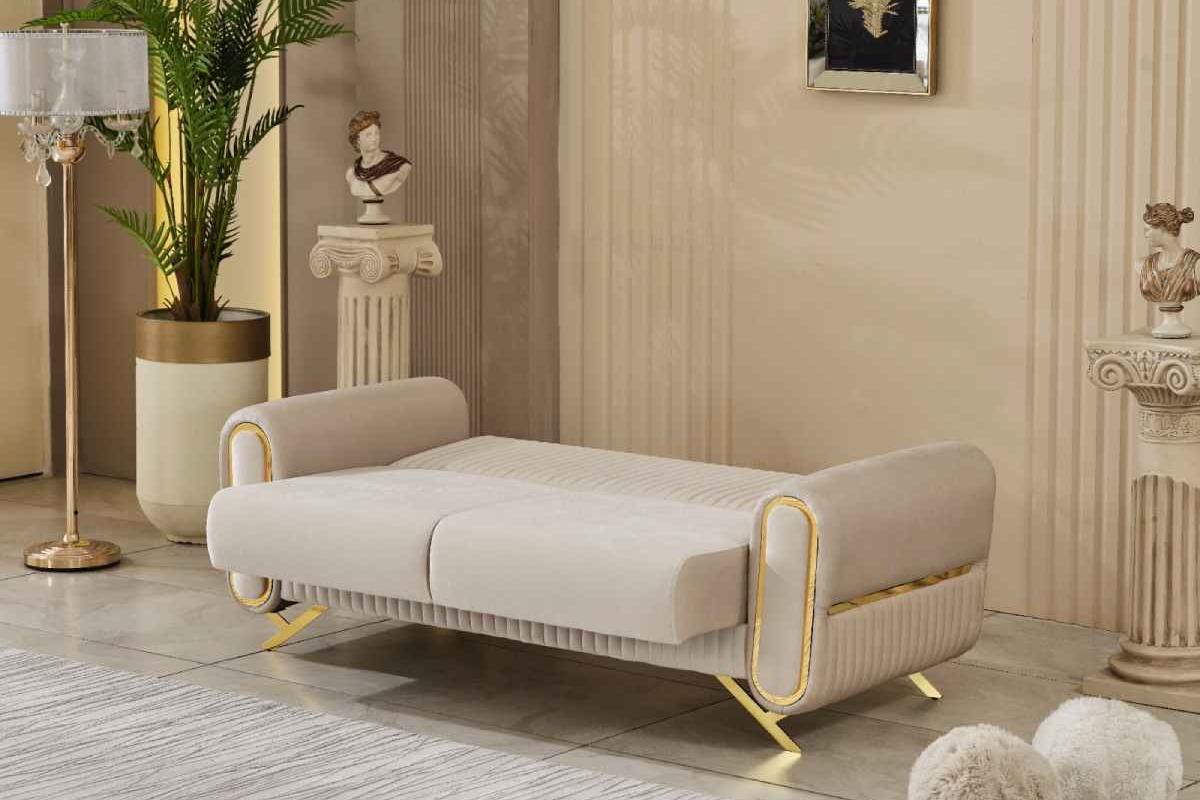 Royal Dark Gray & Beige Sofa Set