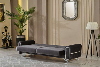 Royal Dark Gray & Beige Sofa Set