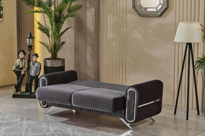 Royal Dark Gray & Beige Sofa Set