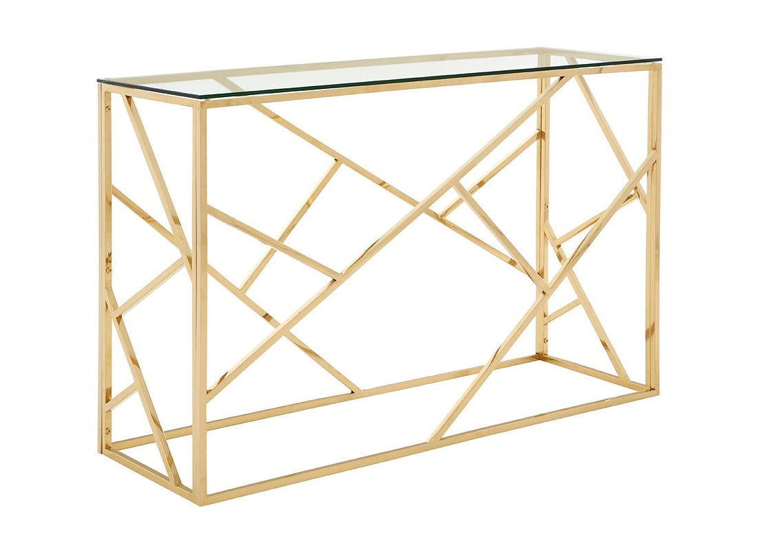 Gold Glass Coffee Table Set